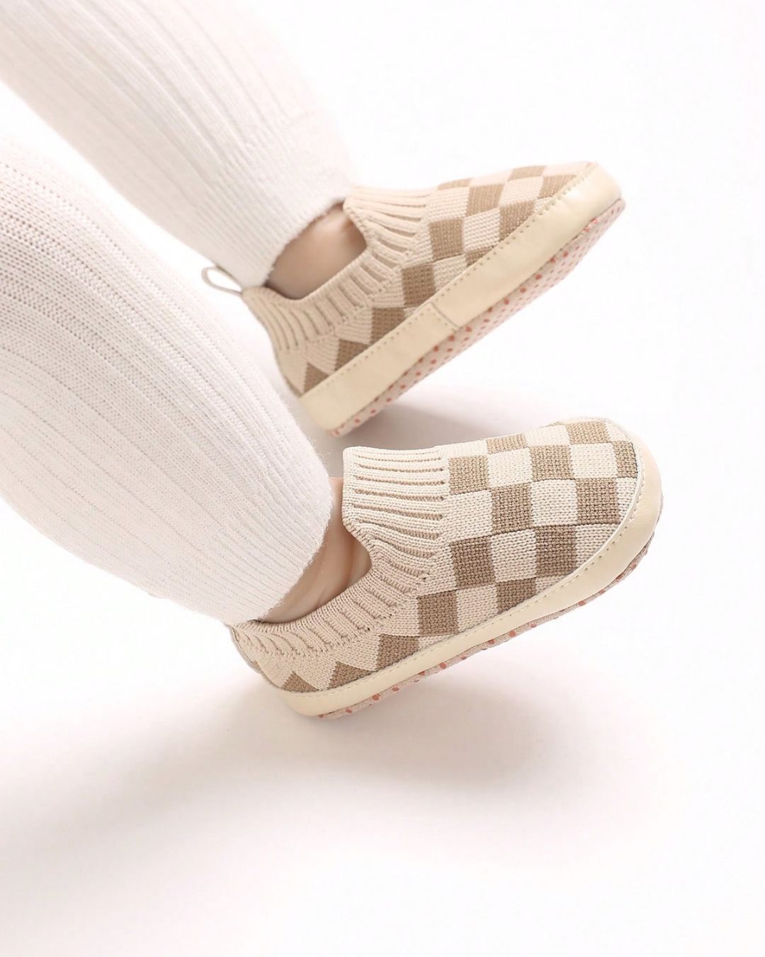 Checked Knit Slip-On Shoes
