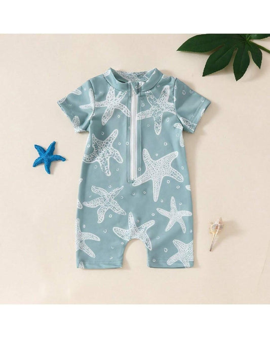 Baby Boys / Girls Seashells Theme Swimsuit | 3M - 3Y
