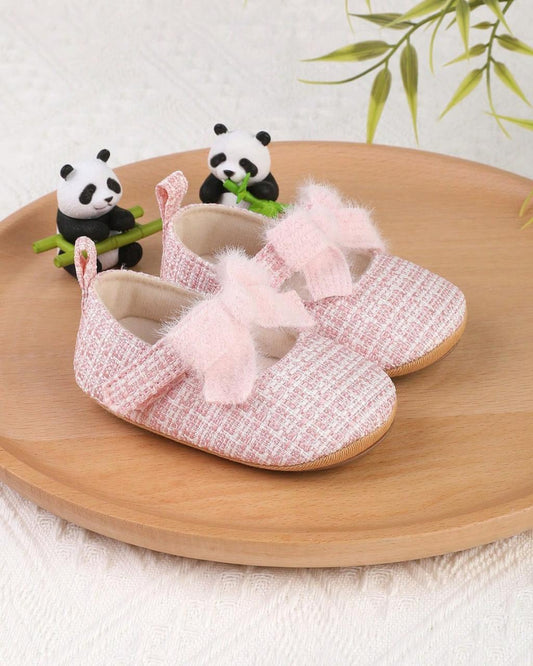 Baby Pink Fluffy Bows Shoes