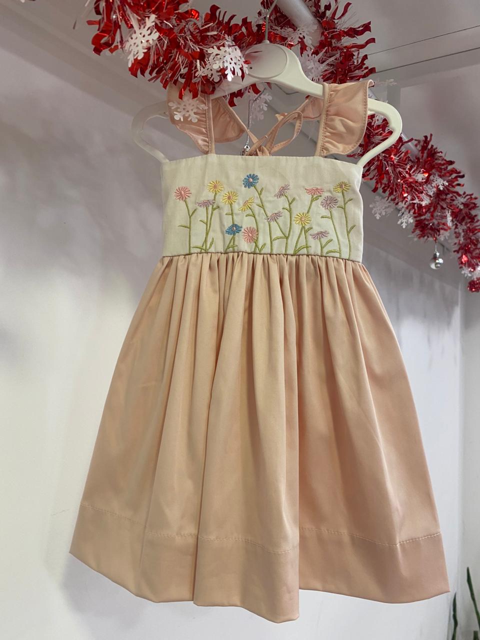 Shells Lite Pink Embroidery Dress | 1Y