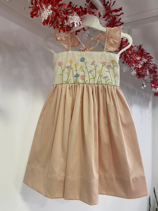 Shells Lite Pink Embroidery Dress | 1Y