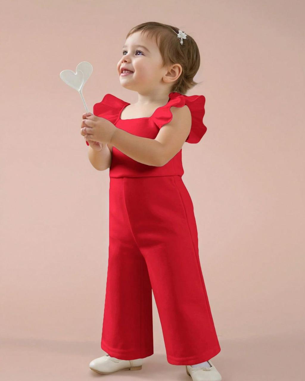 Baby Girls Ruffle Detail Sleeveless Jumpsuit | 6M - 3Y