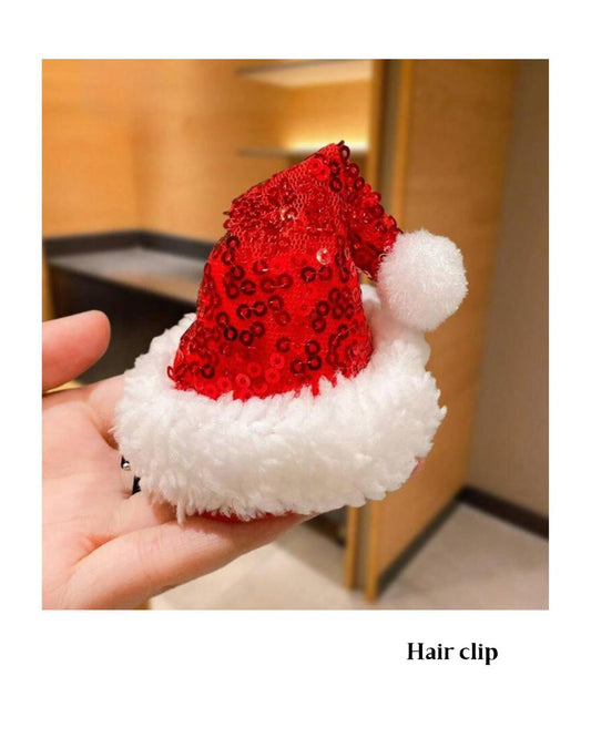 Mini Santa Hat Hair Clips