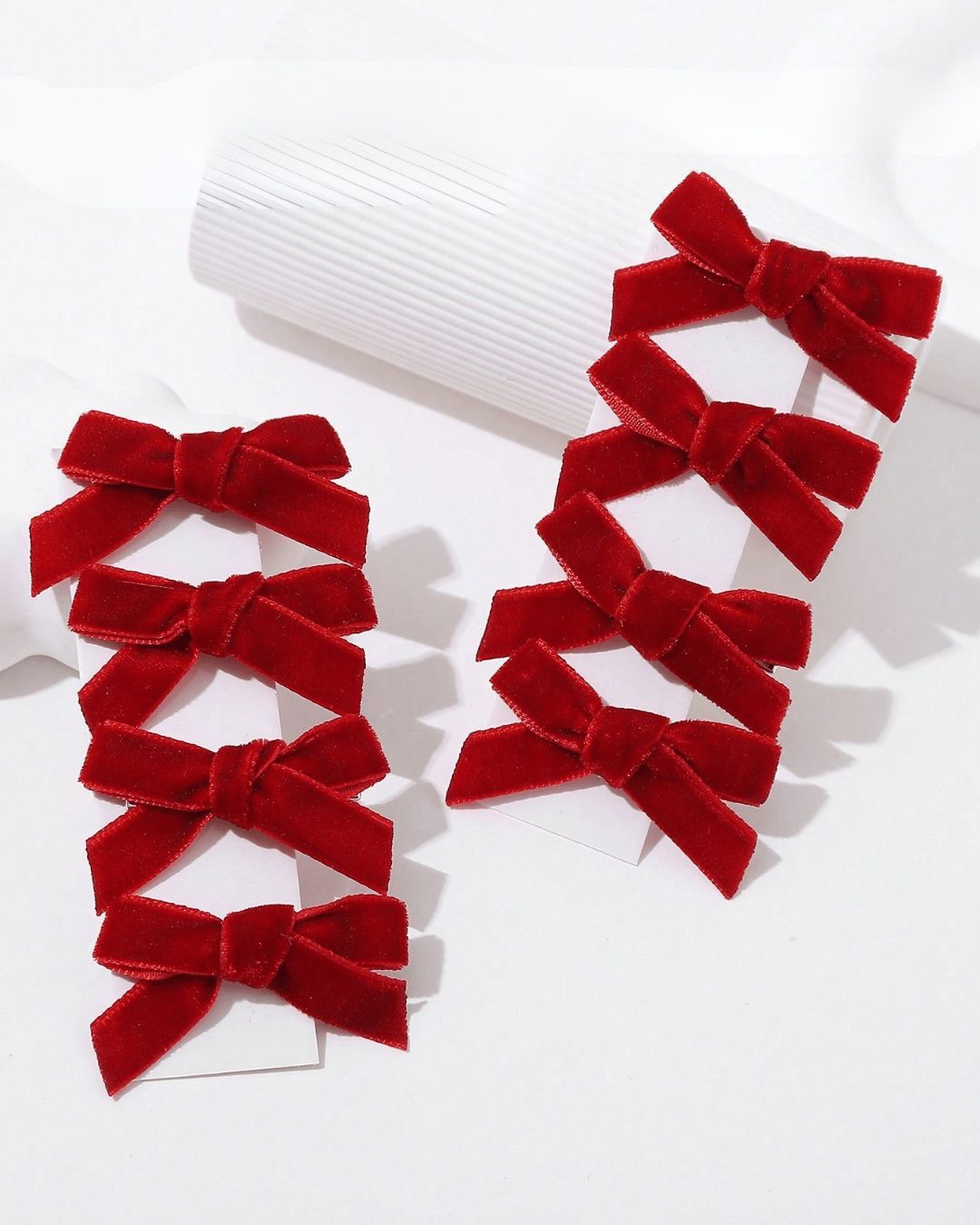 Red Velvet Bow Hair Clips