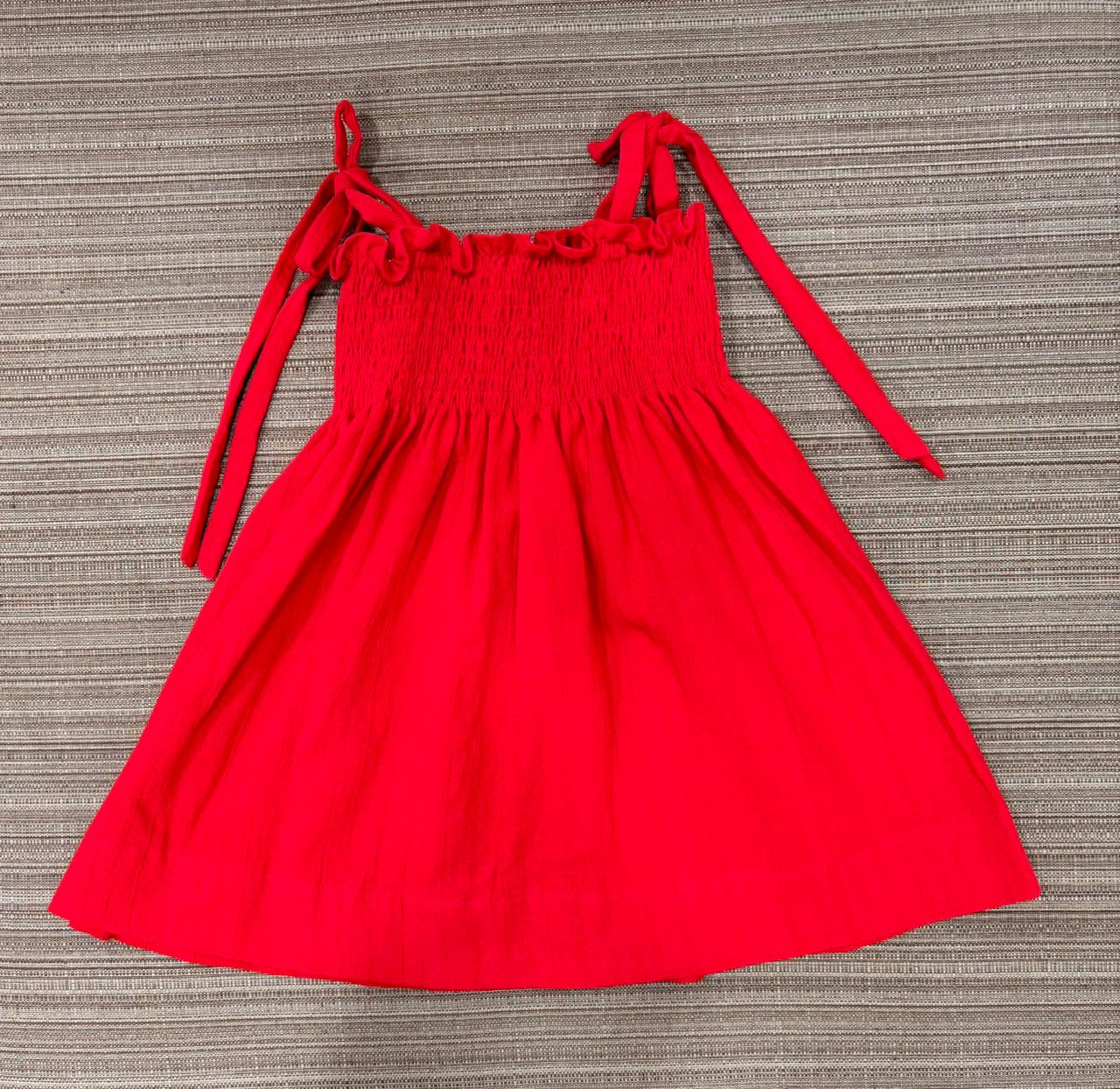 Shells Red Smock Dress