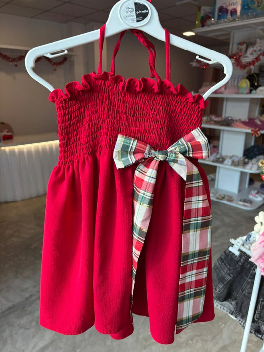 Shells Red Long Bow Dress