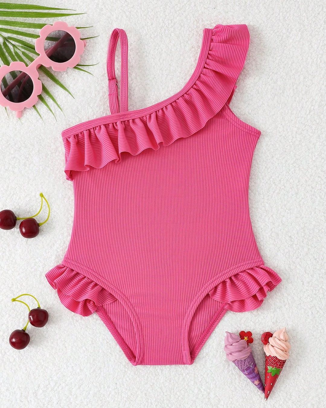Baby Girls Frill Pink One-piece Swimsuit | 6M - 3Y