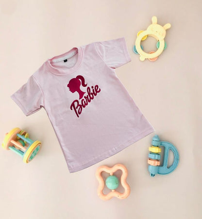 TCB Barbie Embroidered White Kids T-shirt