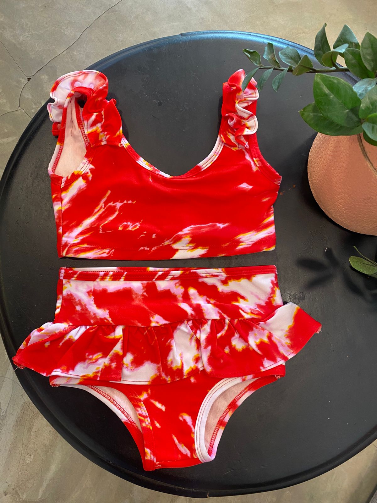 Deanen Kids Red & White Swimsuit Set