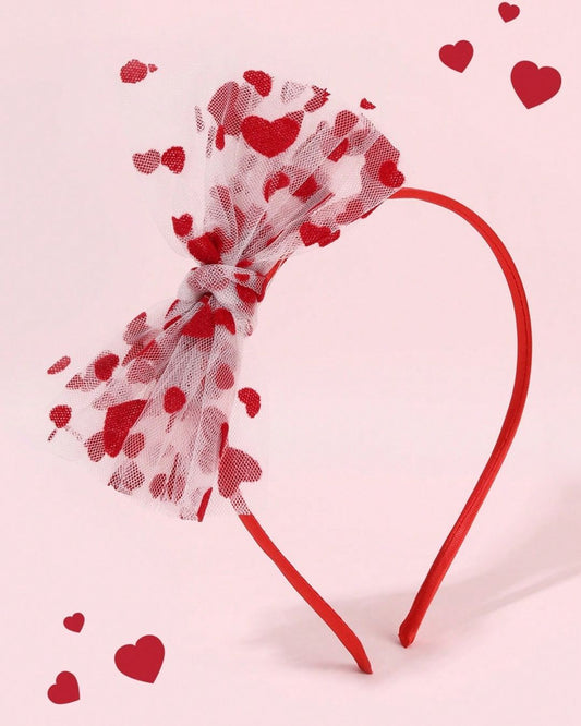 Red Heart Tulle Bow Headband