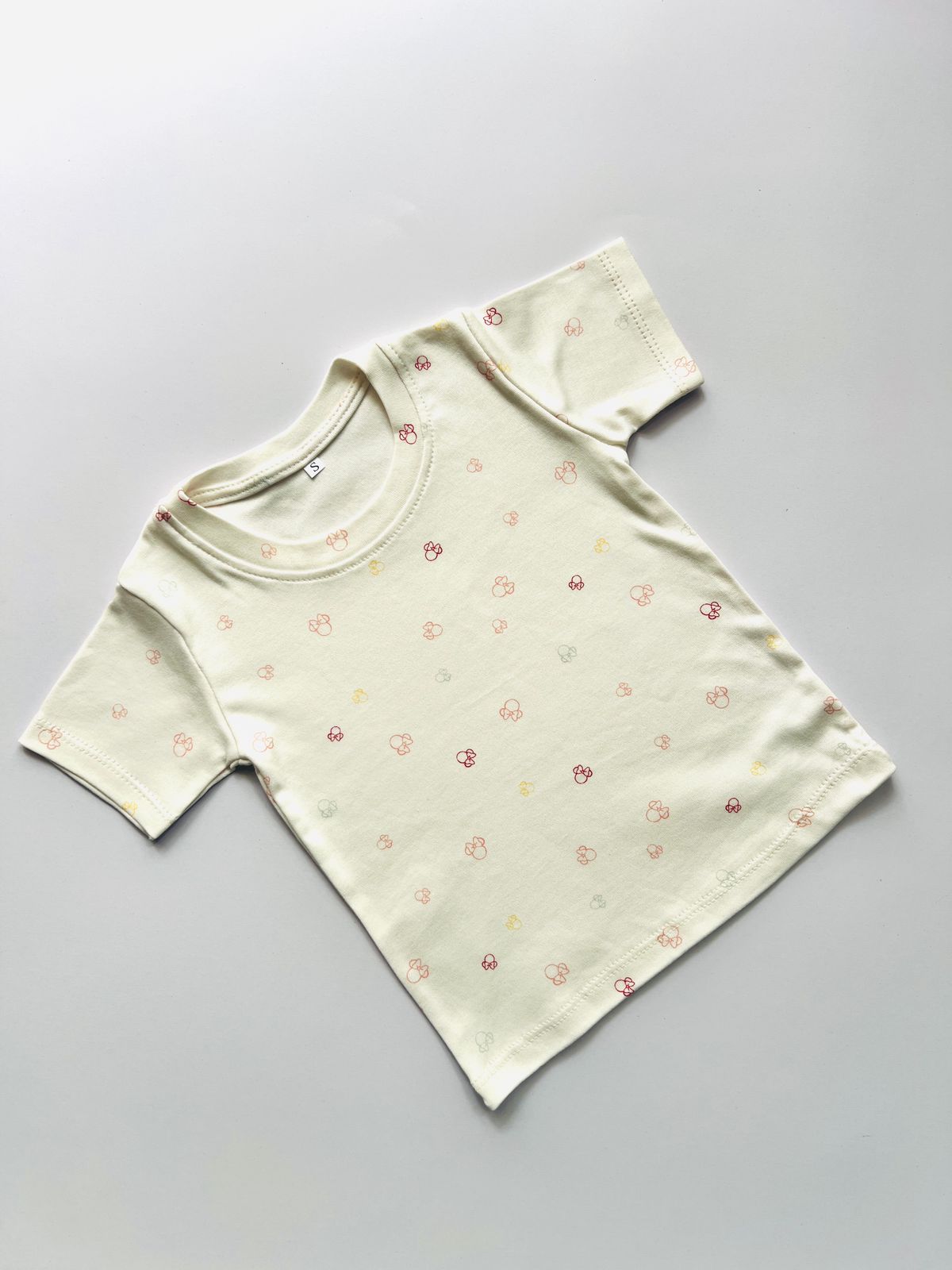 TCB Minnie Mouse Face with Bow Printed White Color Kids T-shirt