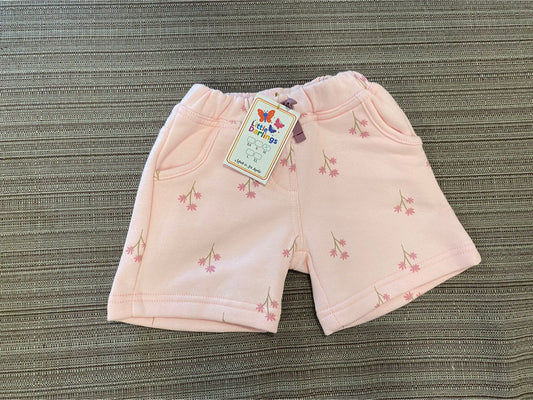 Baby Beddings Girls Light Pink Floral with Bow Short