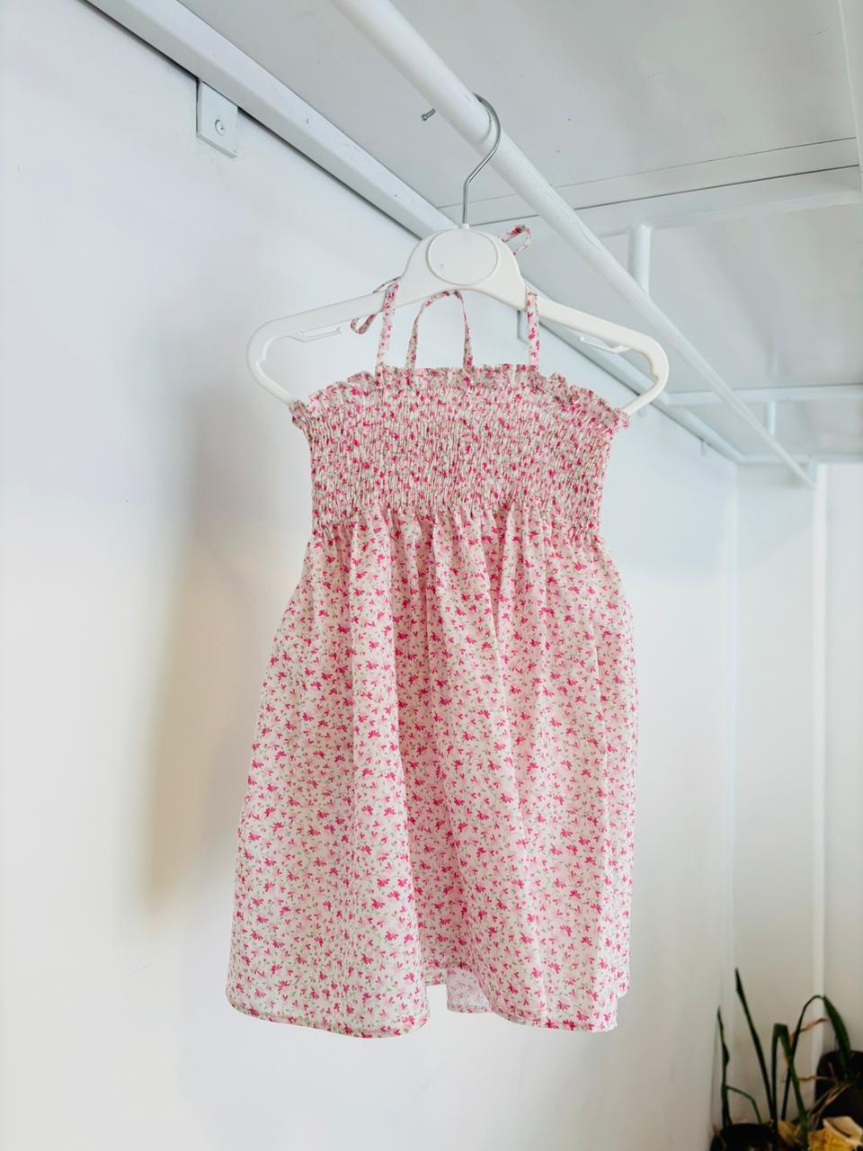 Shells Pink & White Smock Dress