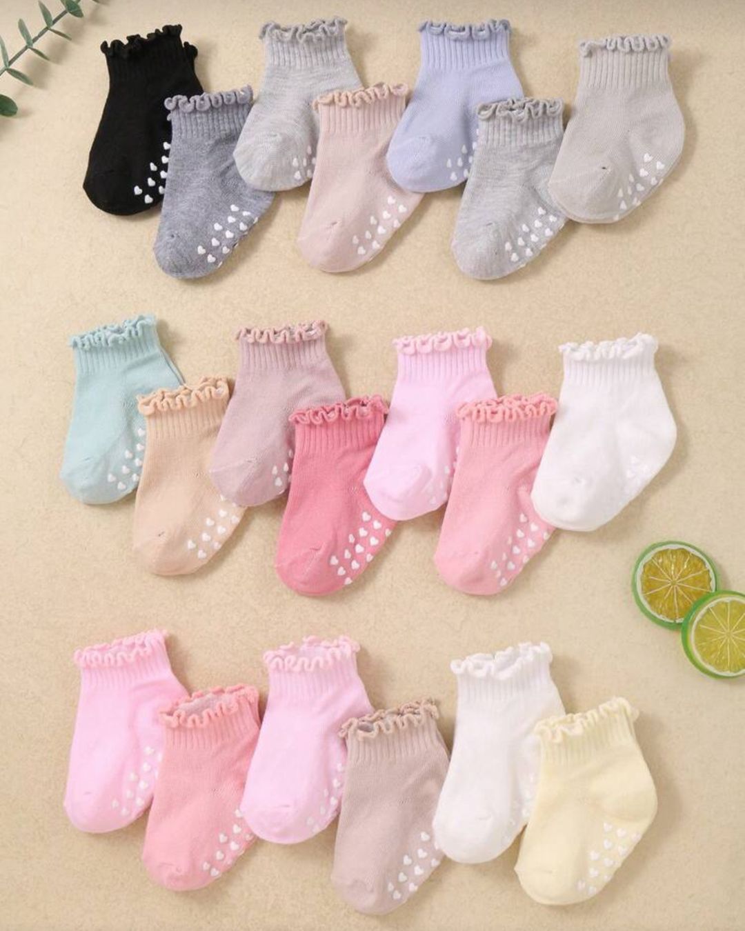 BB Ruffle Cuff & Candy Colors Socks