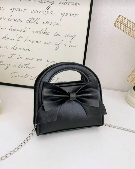 BB PU Leather Bow Design Chain Strap Handbag