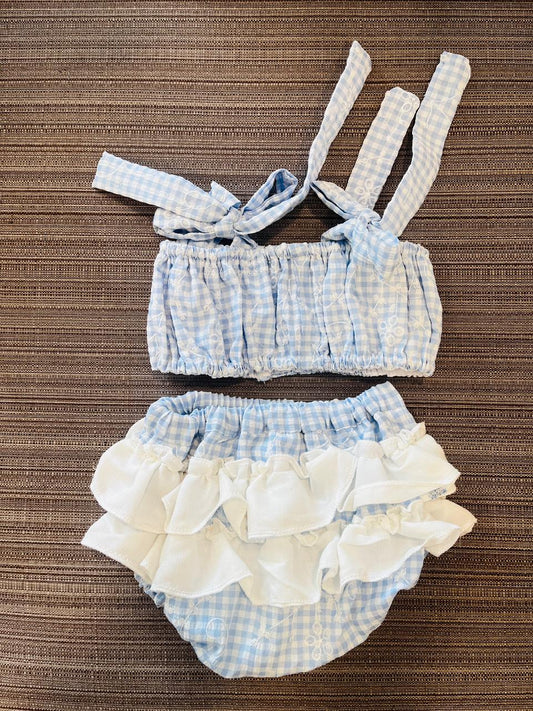 FNB White & Blue 2-Peice Set | 6-12M