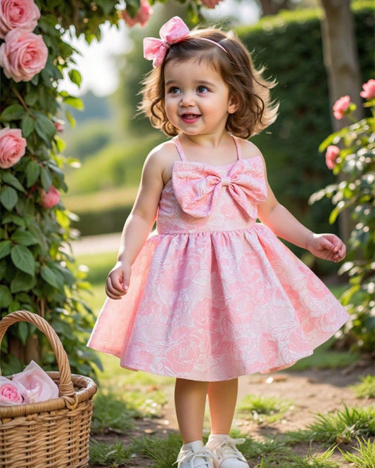Baby Girls Large Bow Detail Sleeveless Dress | 6M - 24M