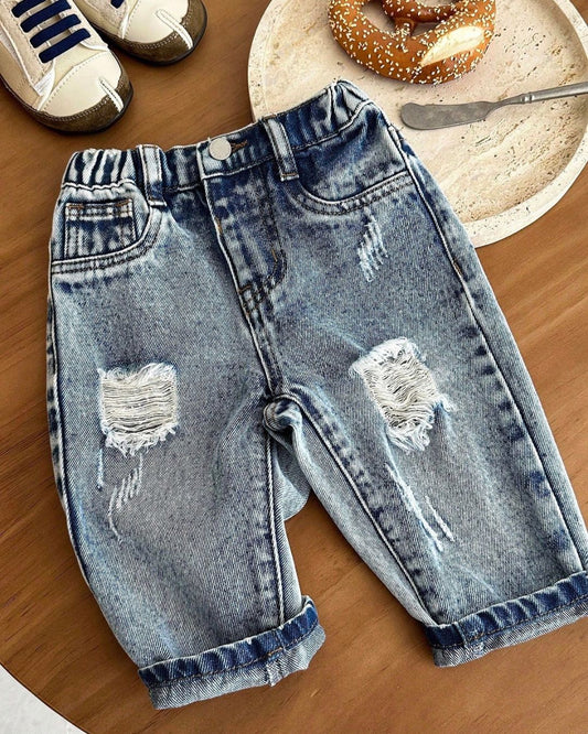 Baby Boys Blue Skinny Tapered Denim | 6M - 3Y