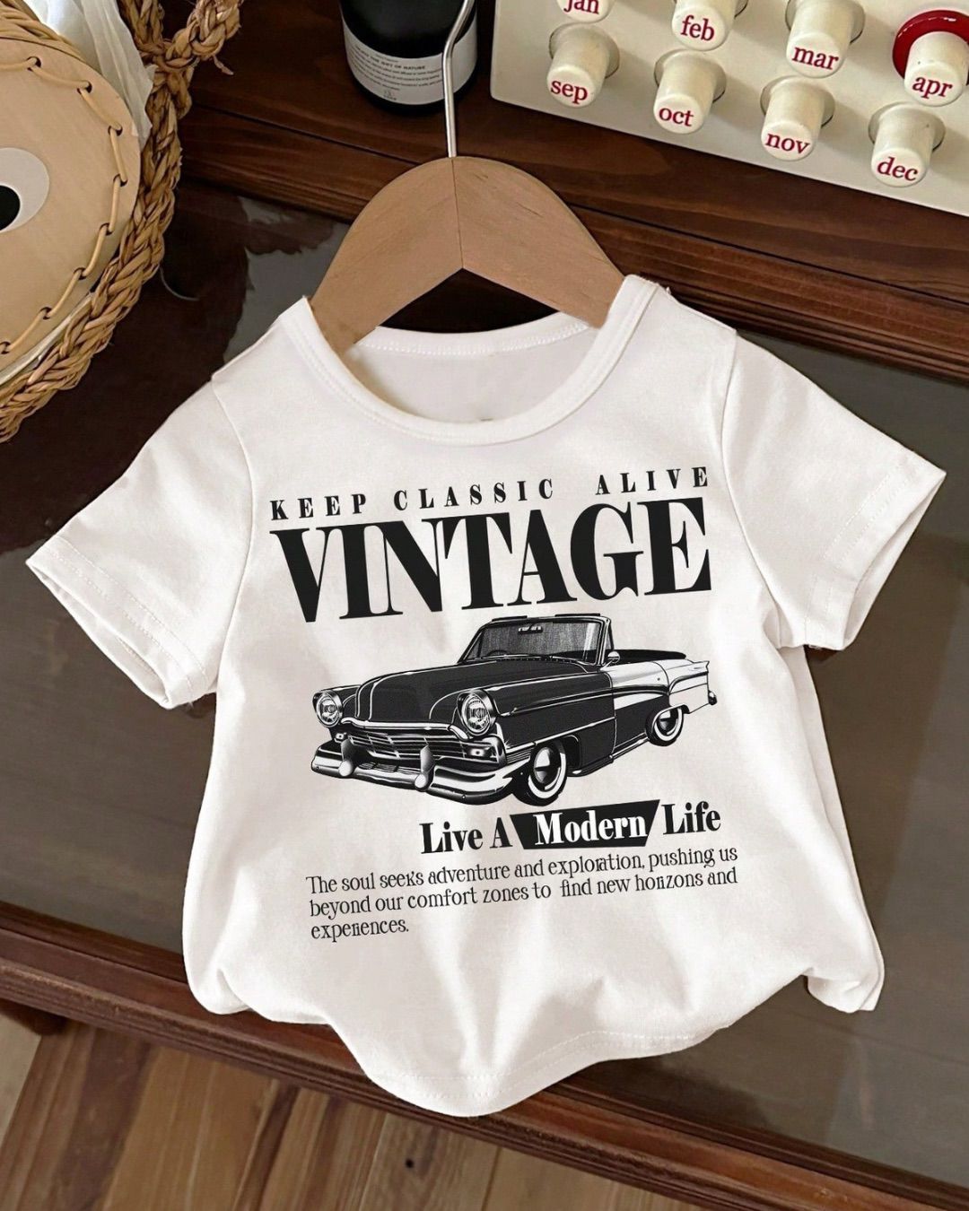 Baby Girls/Boys Vintage Car Graphic T-Shirt | 6M - 3Y