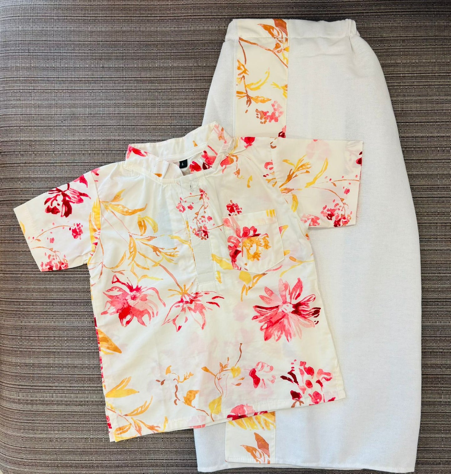 New Year Garden Blooms Shirt & Sarong Set | S