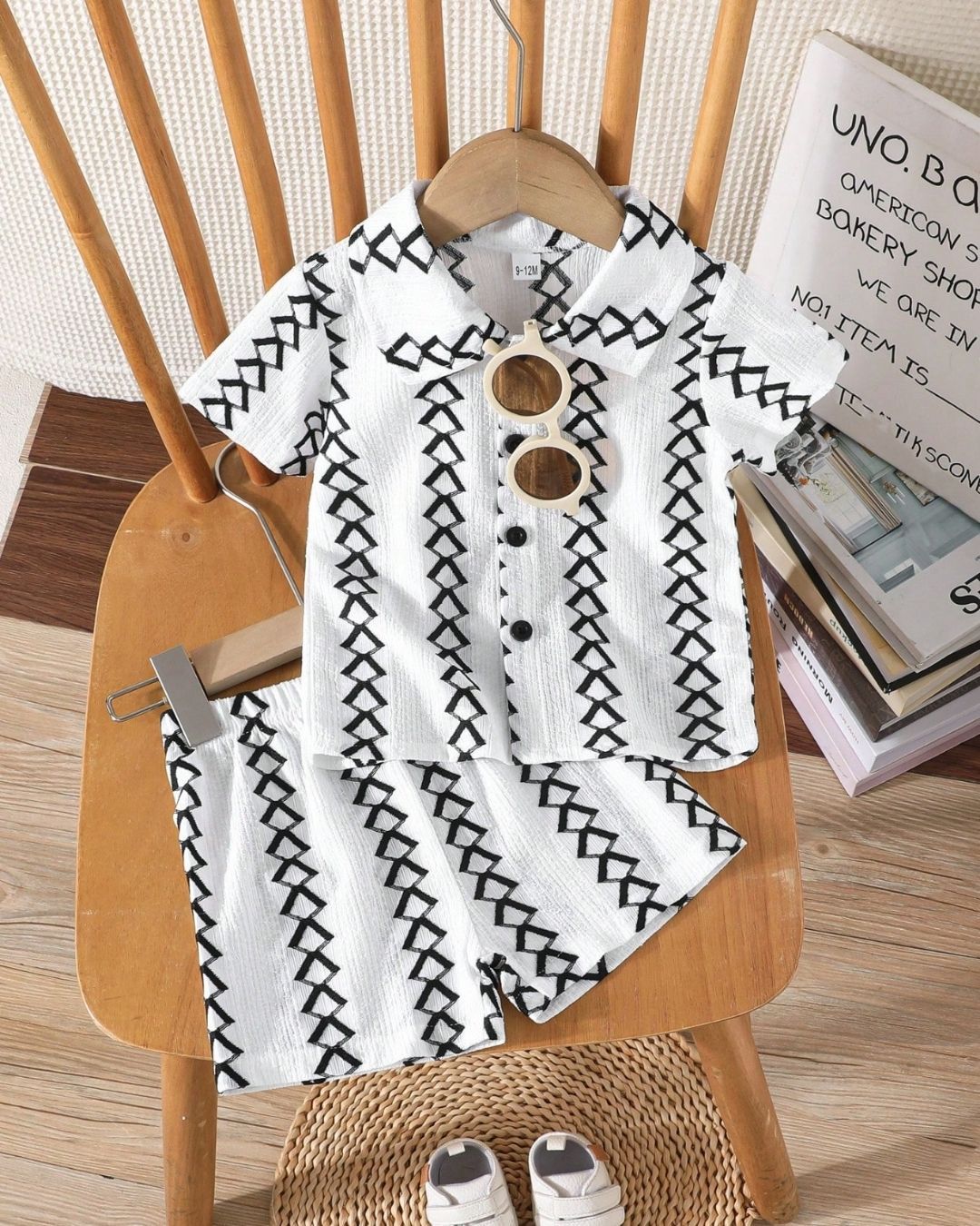 Baby Boys Textured Stripe Knit Shirt & Shorts Set | 6M - 3Y