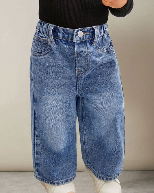 Baby Girls Vintage Loose Straight Denim | 6M - 3Y