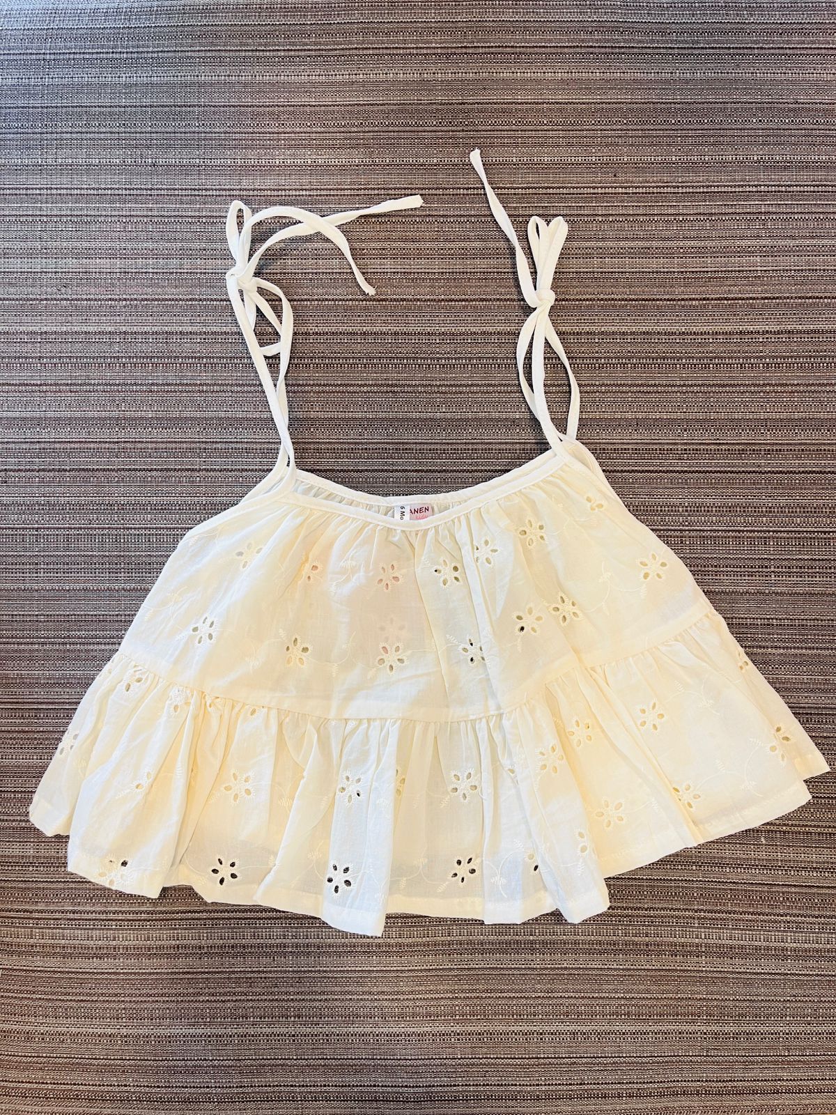 DKS Ruffled Eyelet Sleeveless Crop Tank Top