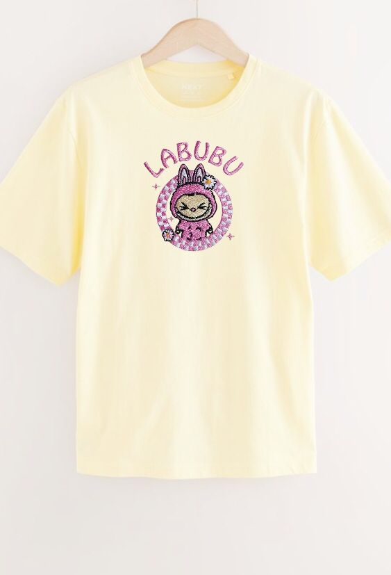 TCB Labubu Embroidery Cream Color T-Shirt