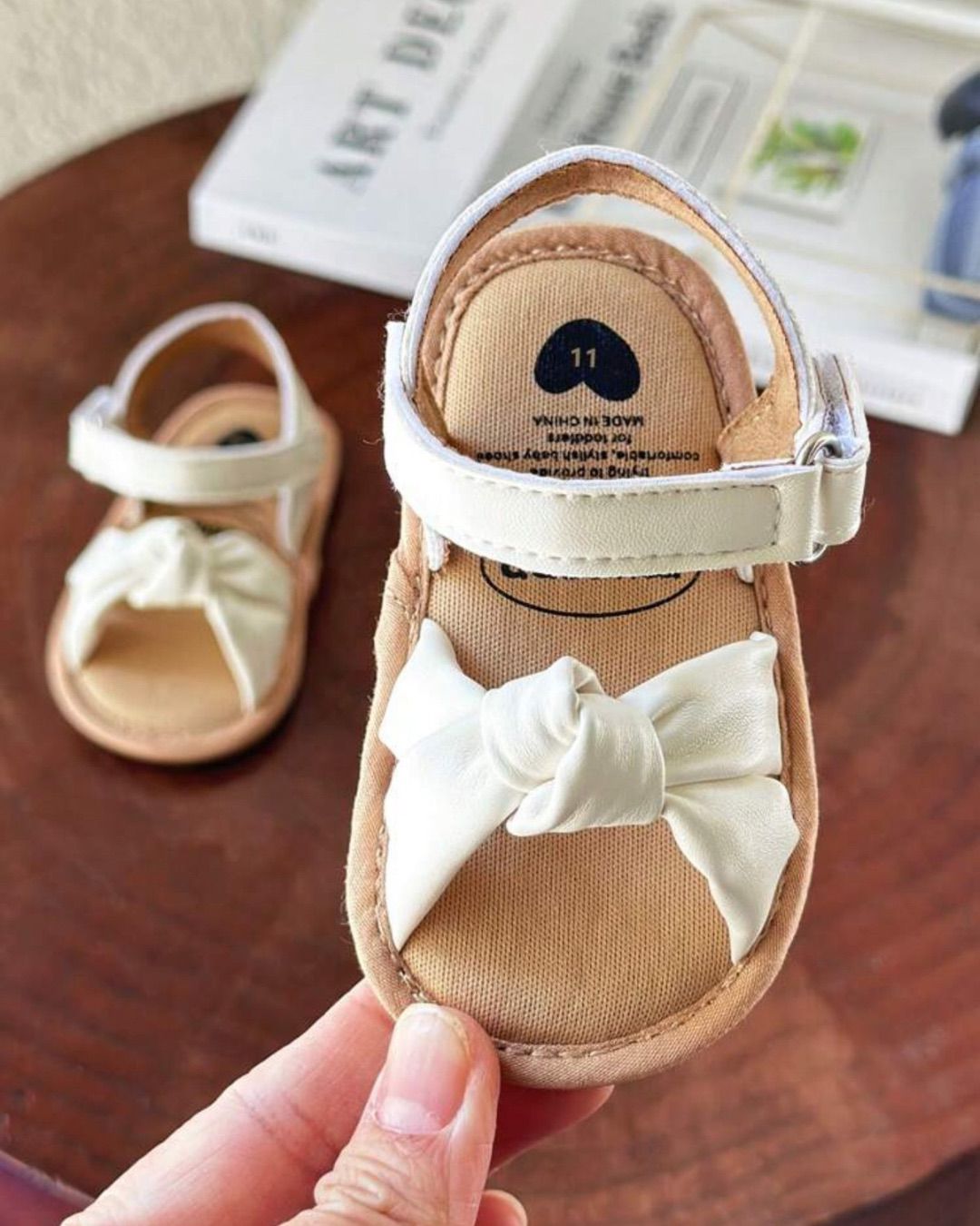 BB PU Leather Bow Princess Flat Sandals