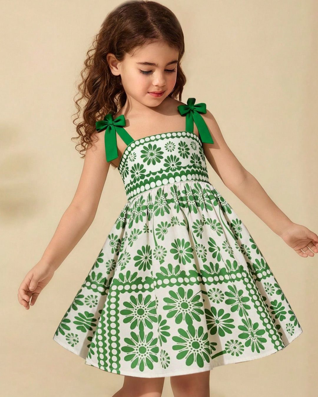 Young Girls Ditsy Floral Pleated Camisole Dress | 4Y - 7Y