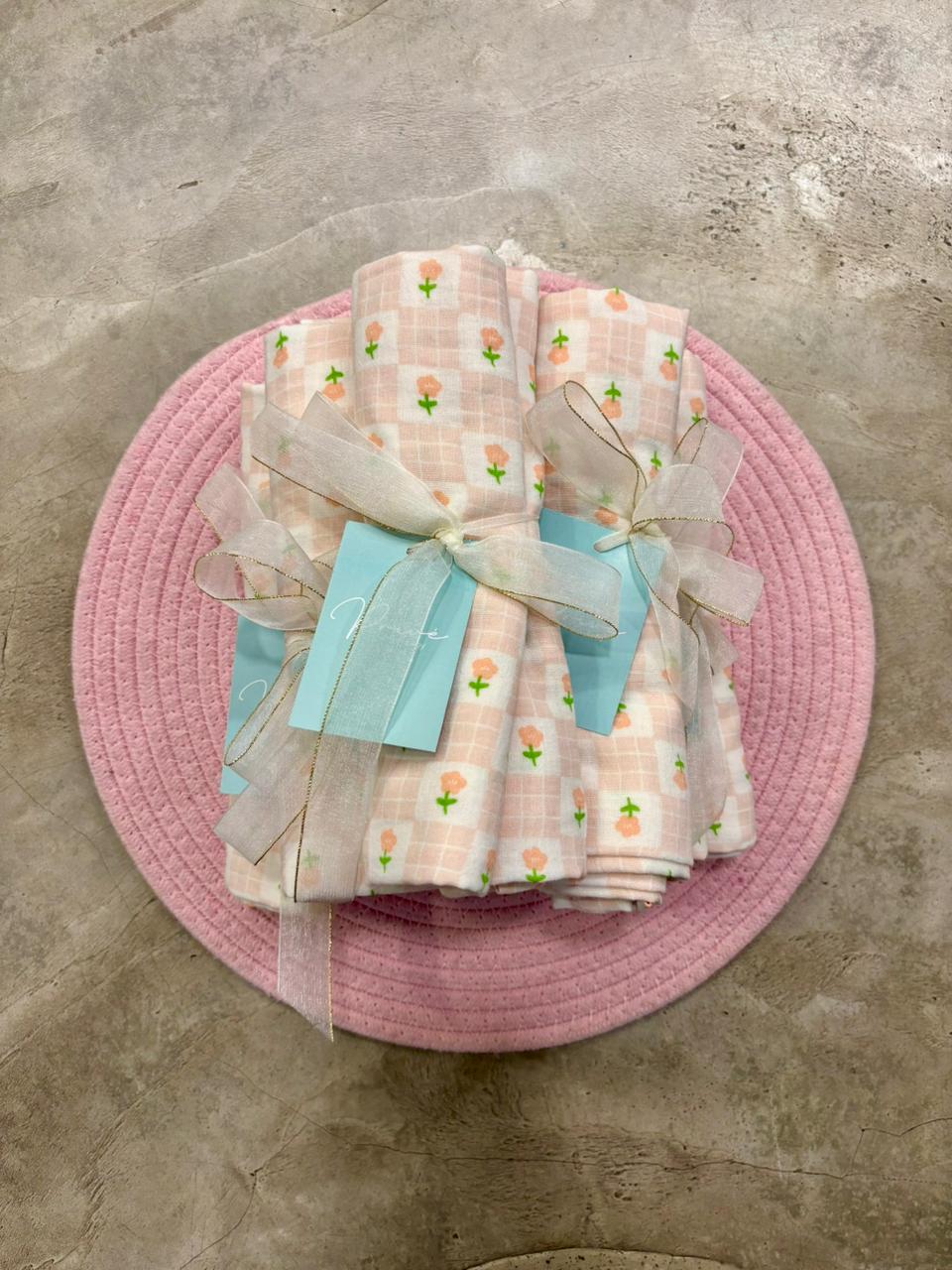 PB Pink Printed Baby Bath Sheets