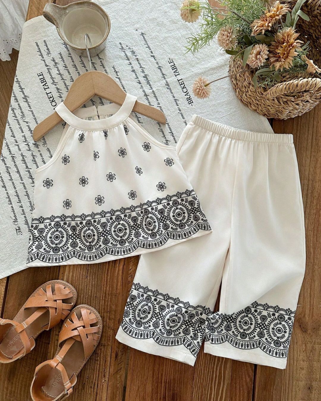 Baby Girls Vacation Floral Pattern Top & Pants Set | 6M - 3Y