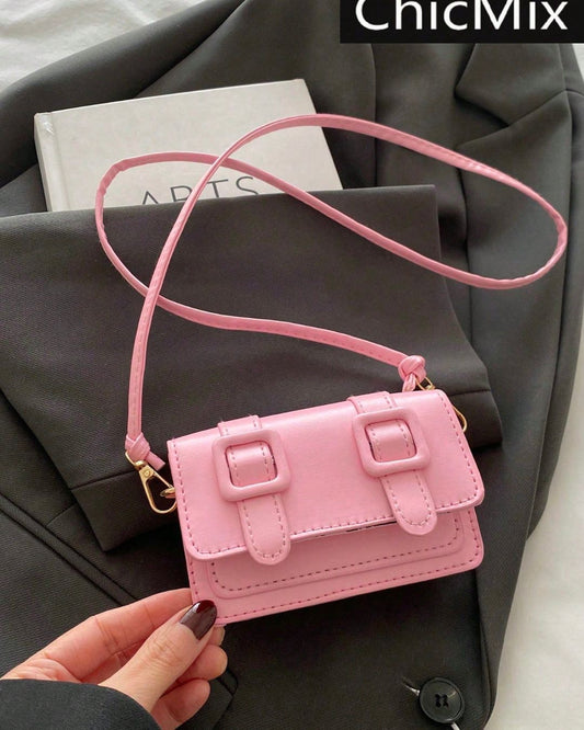 BB Mini Buckle Decor Flap Square Bag