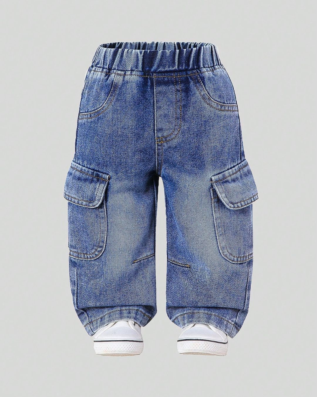 Baby Girls/Boys Casual All Match Streetwear Cargo Denim | 6M - 3Y