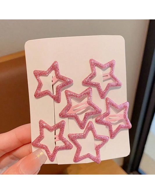 BB Star Shaped Glitter Hair Clips Set