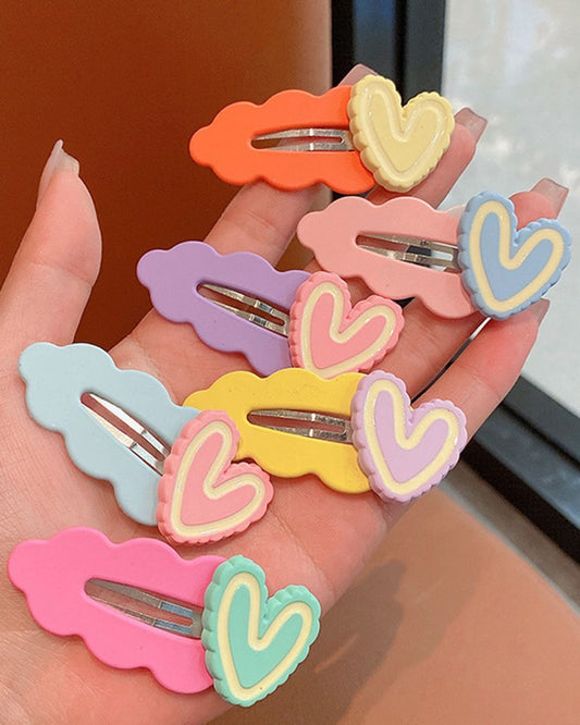 BB Cute Candy Color Cloud & Heart Hair Clips Set
