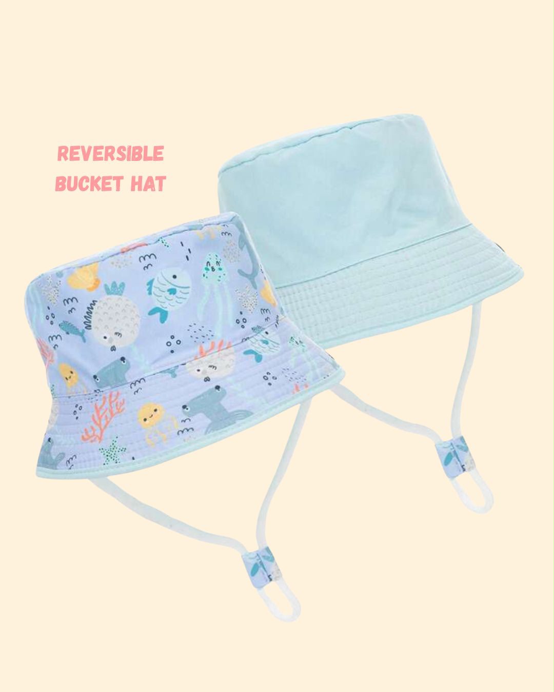 BB Reversable Light Blue Bucket Hat | 6M - 3Y