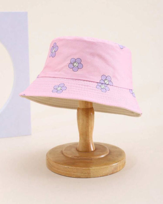 BB Floral Printed Light Purple Bucket Hat | 2Y -3Y