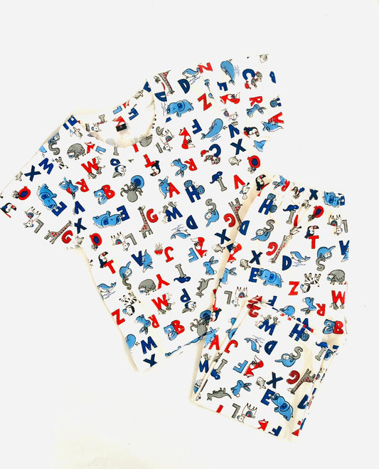 TCB Alphabet Printed Short Sleeve PJ Set
