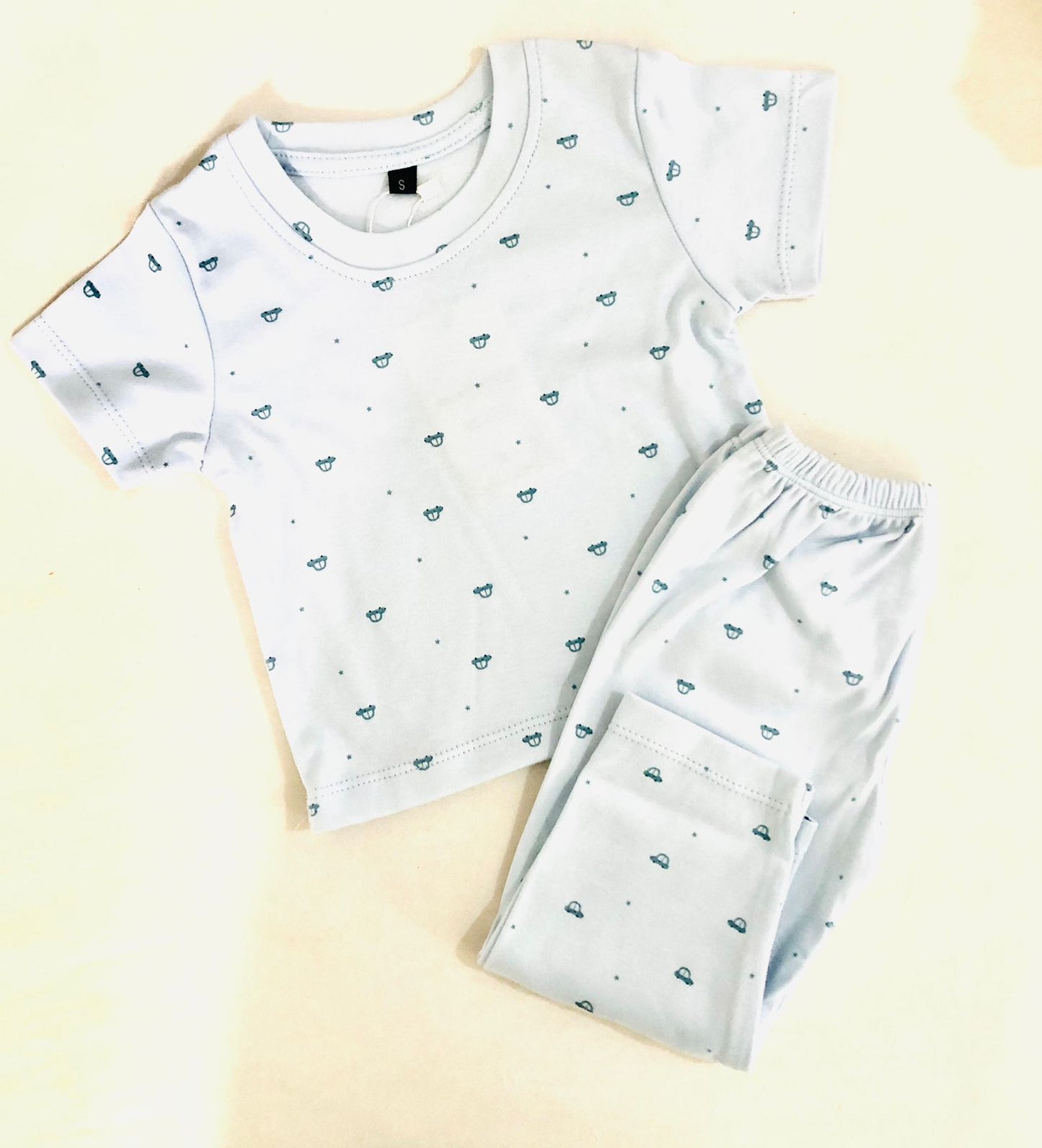 TCB Cars Printed Light Blue Short Sleeve PJ Set