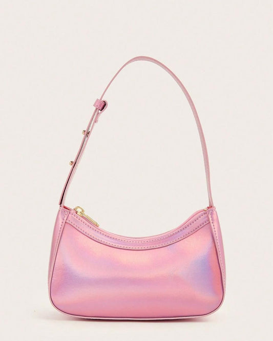 BB Glossy Mirrored Baby Pink Shoulder Bag
