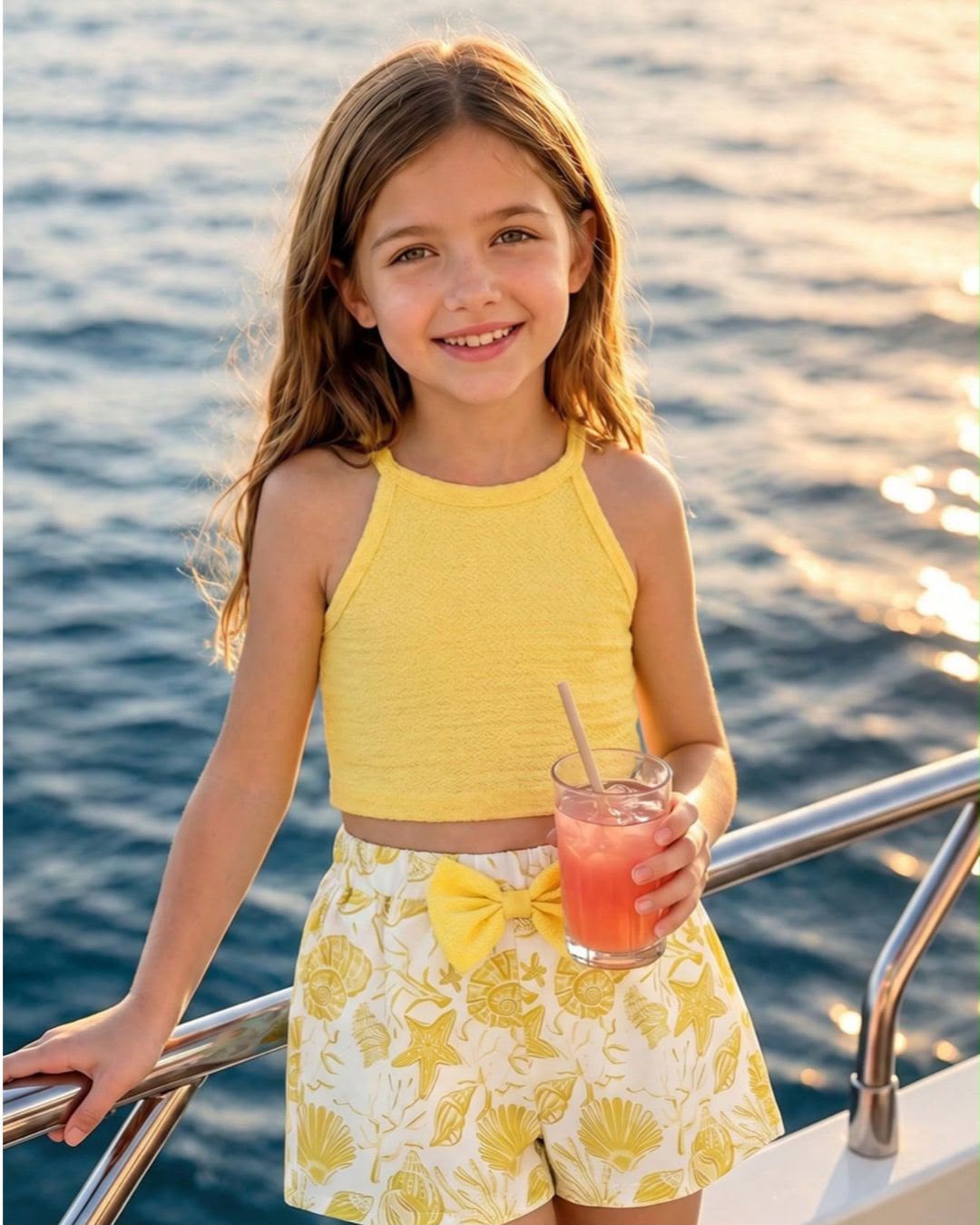 Young Girls Yellow Cami Top & Shorts Set | 2Y - 7Y