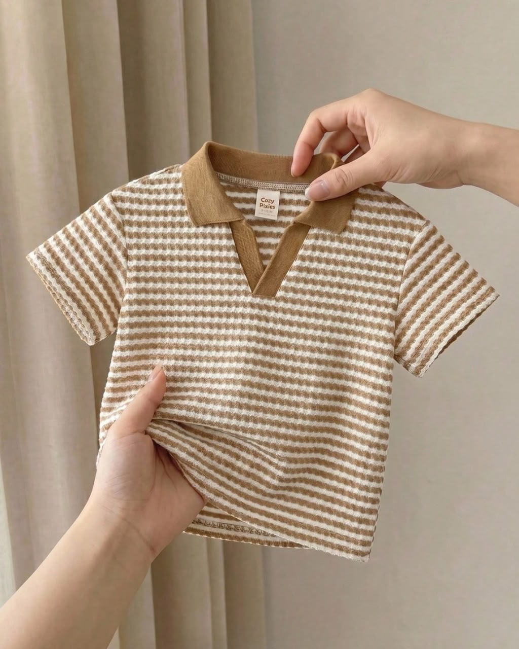 Baby Boys Casual Textured Striped Polo Shirt | 6M - 3Y