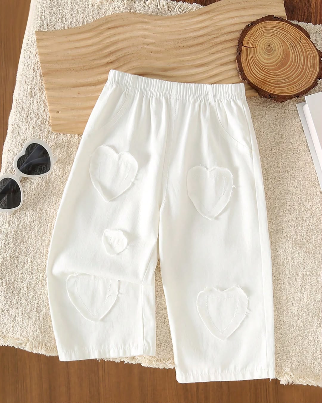 Baby Girls Heart Shaped Patch Details Pant | 6M - 3Y