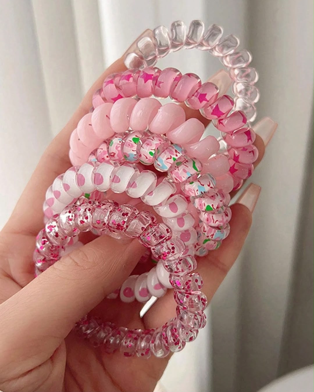 BB Pinky Spiral Hair Ties