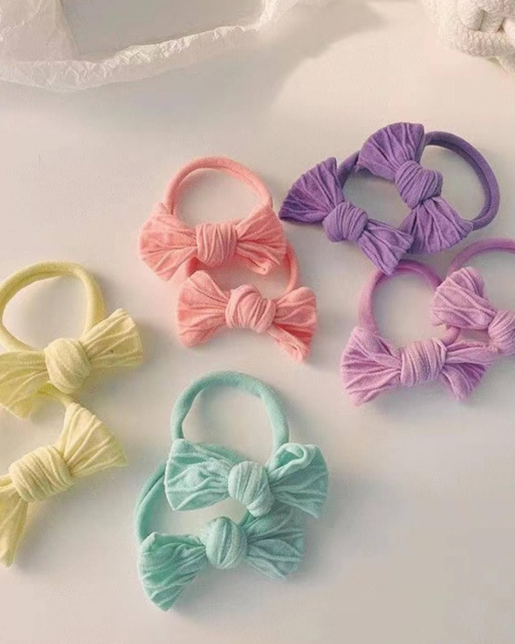BB Pastel Color Cute Bow Hair Ties Set