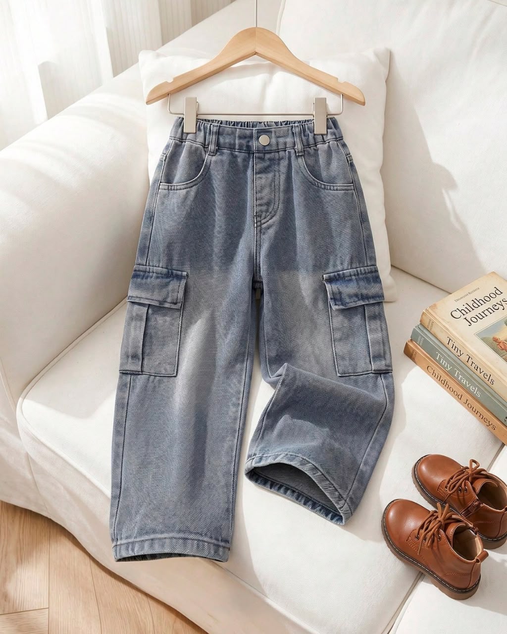 Young Girls Flap Pocket Side Wide Leg Jeans | 4Y - 7Y