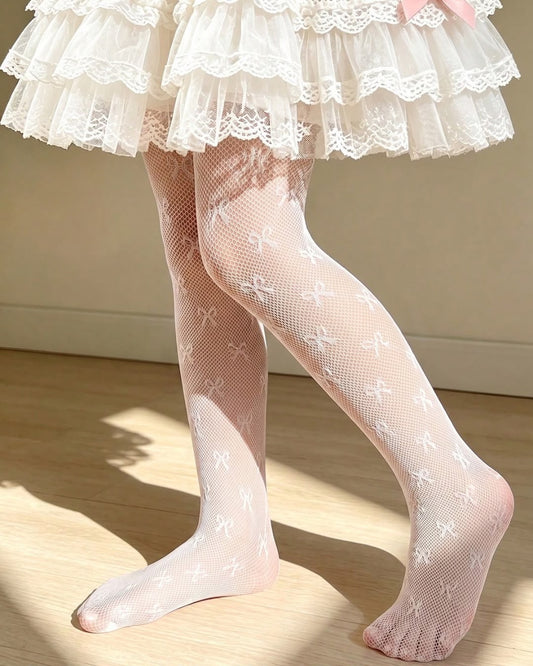 BB Mesh Hollow Bowknot Breathable Versatile Tights | 0M - 2Y