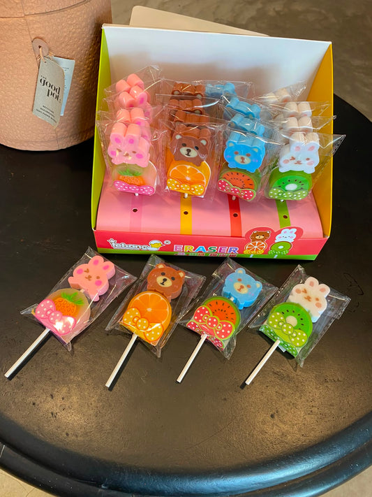 Bee Free Lollipop Design Erasers