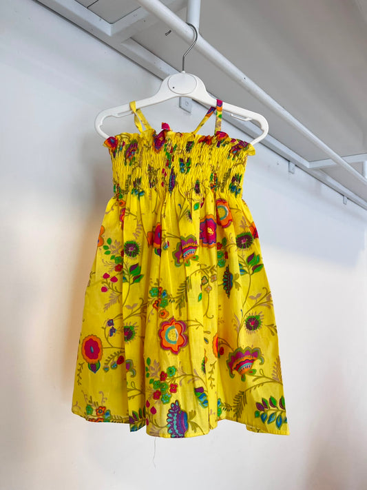 Shells Yellow Printed Smoke Dress